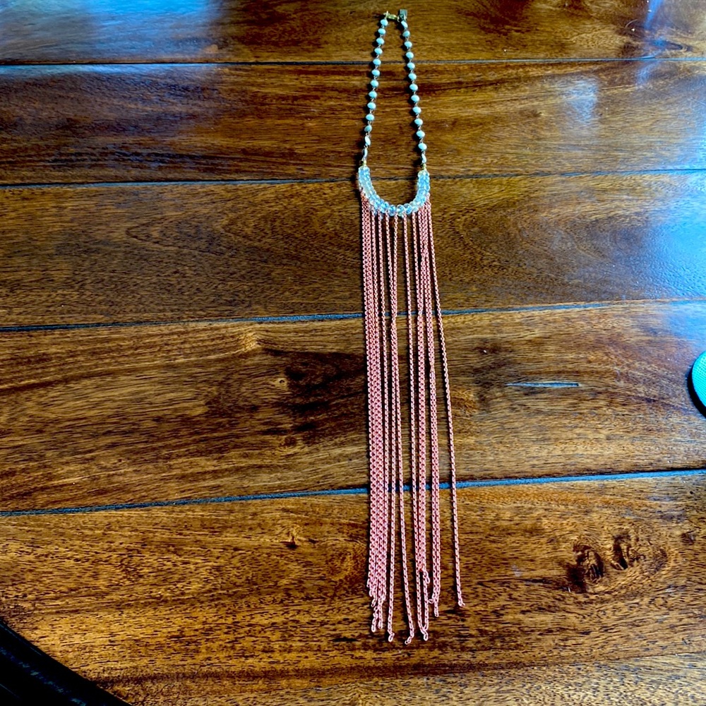 Necklace with copper chain detail